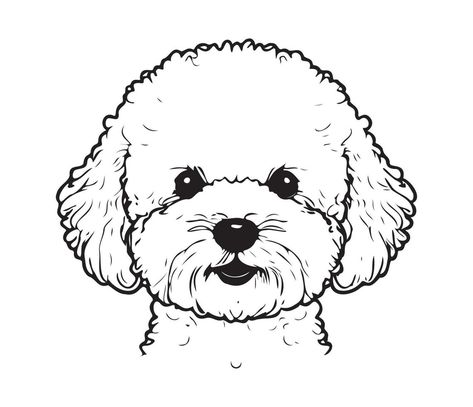 Bichon Frise Face, Silhouette Dog Face, black and white Bichon Frise vector Dog Outline, Dog Silhouette, Poodle Drawing, Dog Illustration, Bichon Frise Art, Bichon Frise Drawing, Dog Face Drawing, Dog Face, Dog Vector