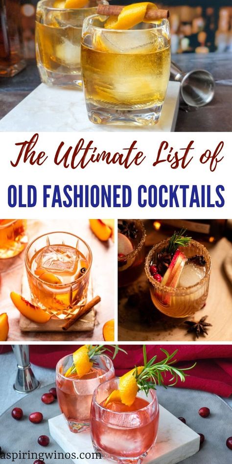 The Ultimate List of Old Fashioned Cocktails | Old Fashioned Cocktail Recipes | Unique Versions of Old Fashioned Cocktails | Fruity Old Fashioned Cocktails | Old Fashioned Recipes you need to try today #OldFashions #OldFashionedCocktails #Cocktails #CocktailRecipes #UniqueCocktails Snacks, Parties, Martinis, Alcohol, Old Fashion Cocktail Recipe, Bourbon Drinks, Old Fashioned Cocktail, Old Fashion Drink Recipe, Whiskey Old Fashioned