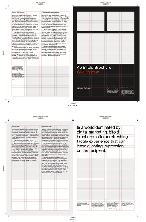 Bifold Brochure Grid System / Template for InDesign – with fold guides and visible grid Design, Layout Design, Foundation, Editorial, Layout, Creative Design, Editorial Design Layout, Flyer, Benefit