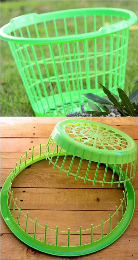 She cuts a Dollar Store laundry basket in half. Next? This is just awesome! Design, Diy, Outdoor, Garden Design, Outdoor Spaces, Garden Decor, Diy Garden Decor, Garden, Home Garden Design