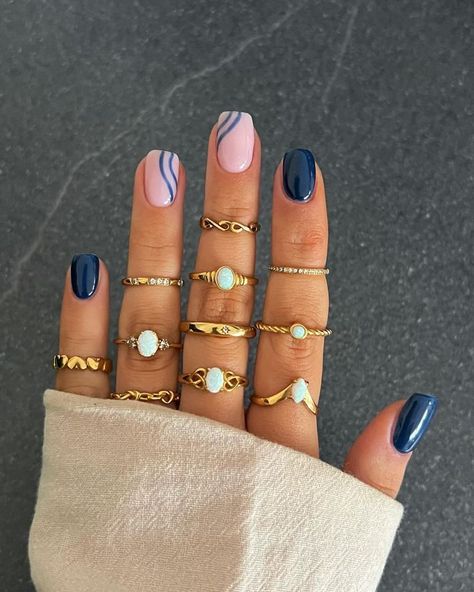 Get inspired for your next winter manicure with these 46 beautiful blue nail designs. From icy blues to deep navy shades, these winter nails will give you plenty of ideas for your next trip to the nail salon. Nail Designs, Ongles, Cute Nails, Trendy Nails, Pretty Nails, Prom Nails, Nail Inspo, Minimalist Nails, Nail Colors