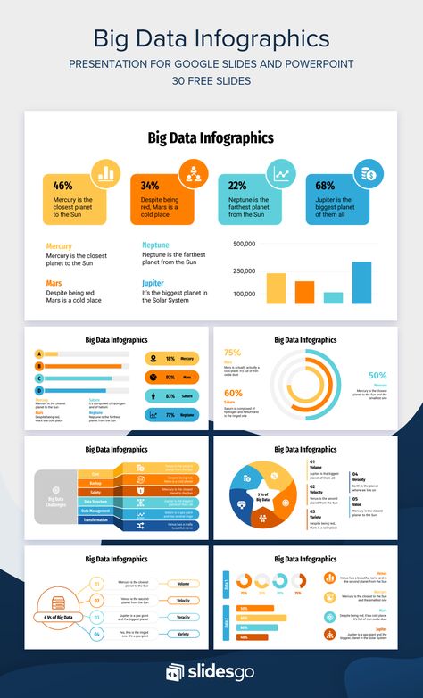 Analyse large amounts of information using these Big Data Infographics. Available now as Google Slides & PowerPoint template Big Data, Infographic Powerpoint, Powerpoint Charts, Data Visualization, Dashboard Design Template, Presentation Slides Templates, Microsoft Powerpoint, Powerpoint Presentation Design, Infographic Templates