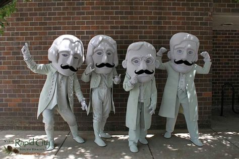 The #RushmoreMascots having a little fun for Mustache March! #visitrapidcity Halloween Costumes, Costumes, Halloween, Humour, Crazy Horse Memorial, Rally, Halloween Fun, Win A Trip, Badlands National Park