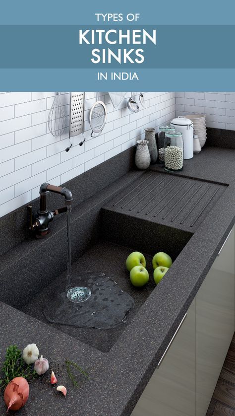 Read all about types of kitchen sinks available in India before making this crucial purchase Kitchen Sink, Kitchen Sink Design, Kitchen Sinks, Best Kitchen Sinks, Kitchen Modular, Best Kitchen Layout, Kitchen Cabinet Design, Kitchen Design Small, Kitchen Cabinet Remodel