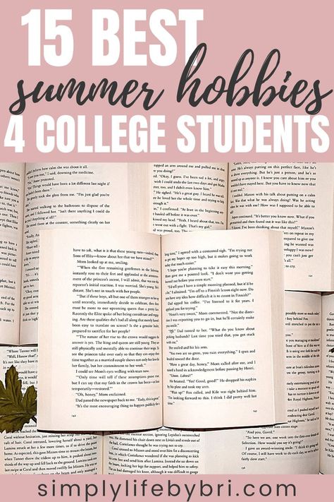 I will definitely be using some of these summer hobbies for college students this year! Study Tips, Hobbies To Pick Up, Student, Easy Hobbies, College Students, Hobbies, Productive Things To Do, New Hobbies, College