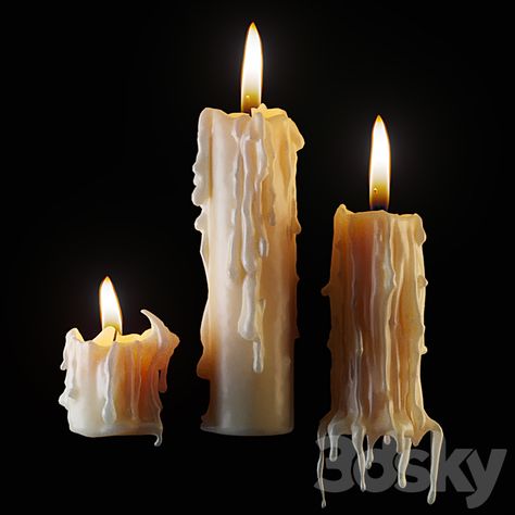 3d models: Other decorative objects - Set of molten candles Design, Decorative Objects, 3d Model, Candle Art, Candle Flame Art, Old Candles, Diptych, Creepy Candles, Melting Candles