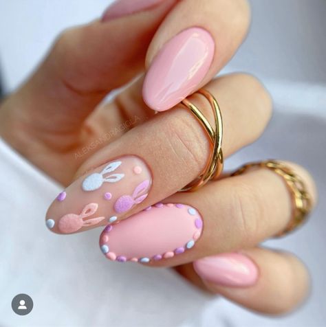 The best Easter Nails: 14 cute Nail Designs to copy - withharmonyco.com Nail Arts, Ongles, Cute Nail Designs, Trendy Nails, Bunny Nails, Pretty Nails, Cute Acrylic Nails, Cute Spring Nails, Pastel Nails Designs