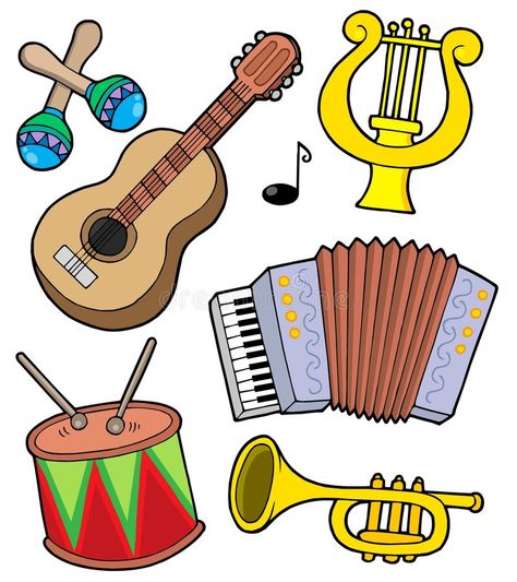 Musical Instruments Clipart, Musical Instruments Drawing, Music Clipart, Cartoon Clip, Drawing Sheet, Cartoon Fish, Music Activities, Preschool Activity, Bullet Journal Ideas Pages