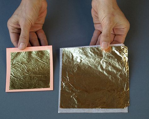 Gold Paint, How To Apply, Gold Leaf Painting, Gold Leaf Diy, Silver Leaf, Painted Leaves, Oils, Gold Leaf Art, Foil Art