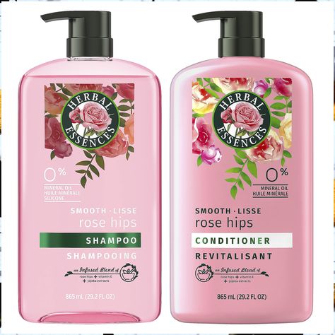 Herbal Essences Shampoo and Conditioner, Vitamin E, Rose Hips and Jojoba Extract, Smooth Collection, Bundle Body Mist, De Frizz, Shampoo And Conditioner Sets, Shampoo & Conditioner Set, Shampoo And Conditioner Set, Shampoo And Conditioner, Mild Cleanser, Conditioner, Purple Conditioner
