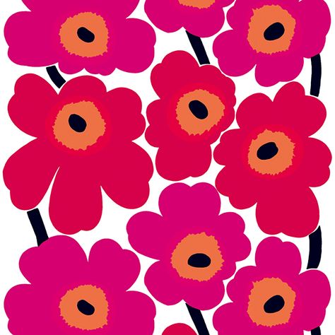 Marimekko’s Unikko fabric features the iconic floral pattern by Maija Isola in classic shades of red. The fabric is made of heavyweight cotton and printed in Finland. Floral, Design, Canvas Fabric, Prints, Print Patterns, Textile Fabrics, Printing On Fabric, Floral Fabric, Marimekko Wallpaper