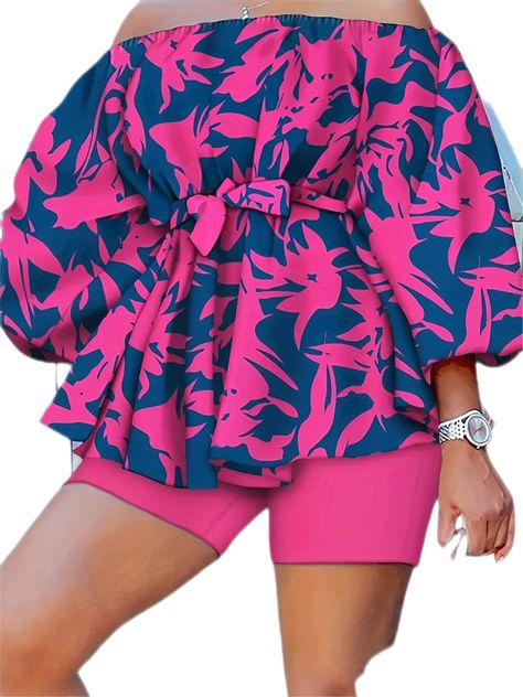 PRICES MAY VARY. 95% Polyester, 5% Spandex Imported Pull On closure Machine Wash tgojswa 2 Piece Summer Maxi Outfits for Women by YMTmaoyi 2 Piece Summer Outfits for Women Summer Boho Floral Print Plus Size Off Shoulder Romper Top Shorts Set Features: 2 piece plus size shorts set for women, floral printing, 3/4 puff sleeve, off shoulder tube top, relaxed fit, shirt tops and bodycon shorts, high waisted design, elastic waistband, summer casual two piece sets, biker short sets. Occasion: Summer be Casual, Clothes, Couture, Outfits, Tops, Fashion, Model, Women, Outfit