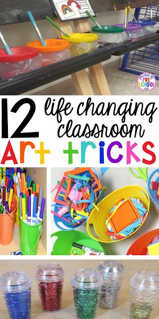 12 life changing classroom art tricks - create less mess and more art Pre K, Classroom Ideas, Organisation, Classroom Setup, Elementary Art, Classroom Hacks, Classroom Setting, Teacher Hacks, Art Classroom Management