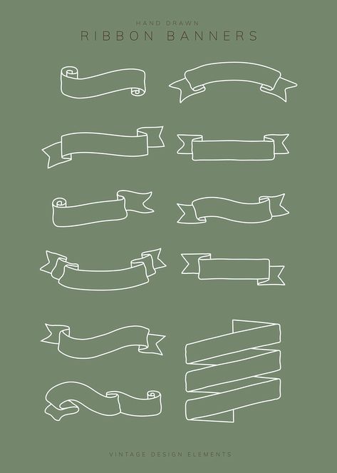 Vintage hand drawn ribbon banner collection vectors | free image by rawpixel.com / Sasi Hand Drawn, Design, Art, Composition, Vintage, Banners, Web Design, Banner Design, Vintage Fonts