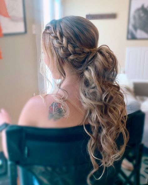 Ombre, Prom Hairstyles, Braided Updo, Braided Prom Hair, Side Ponytail Updo, Ponytail With Braid, Bridal Ponytail, Prom Updos Ponytail, Braid Ponytail