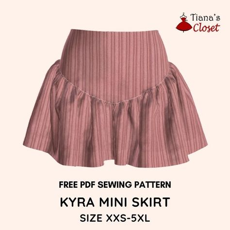 Mini Skirt Sewing Pattern, Mini Skirt Pattern, Skirt Sewing Pattern Free, Clothes Sewing Patterns, Top Sewing Pattern, Sewing Patterns Free, Sewing Dresses, Skirt Pattern Free, Skirt Patterns Sewing