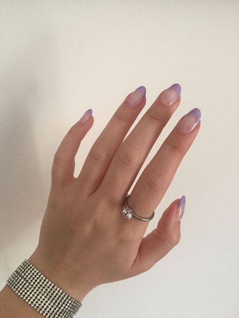The 55 Colored French Tip Nails You'll Definetely Want To Copy - CLOSSFASHION Neutral Nails, Trendy Nails, Lilac Nails, Best Acrylic Nails, Cute Acrylic Nails, French Tip Nails, Cute Gel Nails, Lavender Nails, Classy Nails