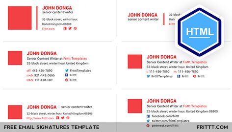[Free Download] Email Signatures HTML Template on Behance Behance, Html Email Signature, Company Email Signature, Professional Email Signature, Free Email Signature Templates, Free Email Signature, Email Signature Templates, Email Signatures, Email Signature Design