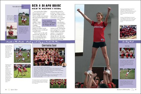Layout, Design, Cheerleading, Yearbook Sports Spreads, Yearbook Sidebars, Yearbook Class, Yearbook Spreads, Yearbook Design, Yearbook Layouts