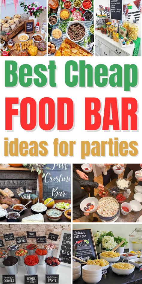 Nacho Bar, Burger Bar, Dessert, Taco Bar, Cheap Party Food, Easy Buffet Food Ideas Party, Bar Food Appetizers, Inexpensive Party Food, Party Food On A Budget