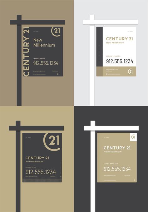 New Logo and Identity for Century 21 Instagram, Estate Agent Sign Design, Collateral Design, Signage, Real Estate Branding, Real Estate Agency, Real Estate Sign Design, Real Estate Signs, For Sale Sign