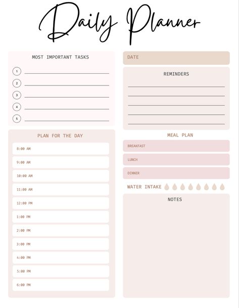 Daily planner free printable: pink girly design! Download this free daily planner. Daily planner that you can print for organizing your life! Ipad, Organisation, Planners, Weekly Planner, Daily Planner Printables Free, Daily Planner Sheets, Daily Schedule Printable, Daily Planner Printable, Daily Planner Pages