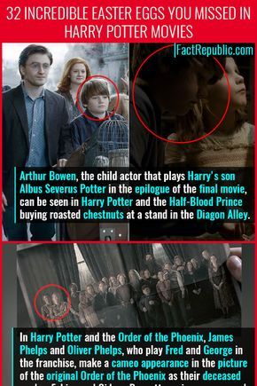 Arthur Bowen, the child actor that plays Harry's son Albus Severus Potter in the epilogue of the final movie, can be seen in Harry Potter and the Half-Blood Prince buying roasted chestnuts at a stand in the Diagon Alley. #harrypotter #potter #harry #albusseverus #orderofthephoenix #weasley #halfbloodprince #factrepublic #wtffact #knowledge #funfact Art, Harry Potter Facts, Harry Potter Quotes, Harry Potter, Harry Potter Jokes, Harry Potter Films, Harry Potter Books, Harry Potter Movies, Harry Potter Epilogue