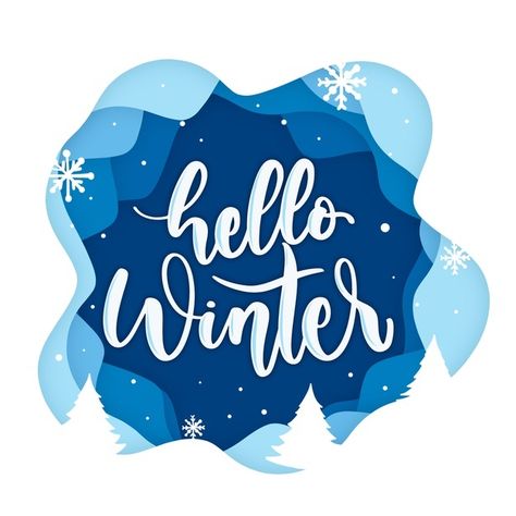 Design, Illustrators, Hello Winter, Hello, Winter Clipart, Vector Free, Winter Words, Christmas Illustration, Blue Backgrounds
