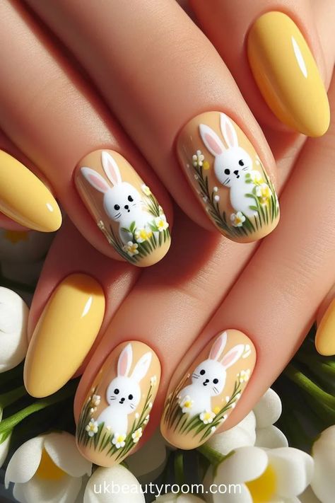 Step into the Easter vibe with these 21 fantastic nail designs! Whether it’s adorable bunnies or vibrant eggs, we’ve got you covered to make your nails pop! Spring, pretty pastel color, easy, natural, cute, simple, gel, acrylic, dip, for short nails, coffin, short, almond shape, long. Nail Art Designs, Easter Nail Designs, Easter Nails Design Spring, Easter Nail Art, Easter Nail Art Designs, Easter Themed Nails, Bunny Nails, Cute Nails For Spring, Spring Nail Art
