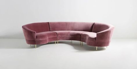 Here’s Why Your Home Needs a Curved Sofa | Architectural Digest #curvedsofa #velvetsofa #sofadecoratingideas #beautifulsofa Home, Design, Home Décor, U Shaped Sectional, Respite, Serpentine, Sectional, Chair, Piecings