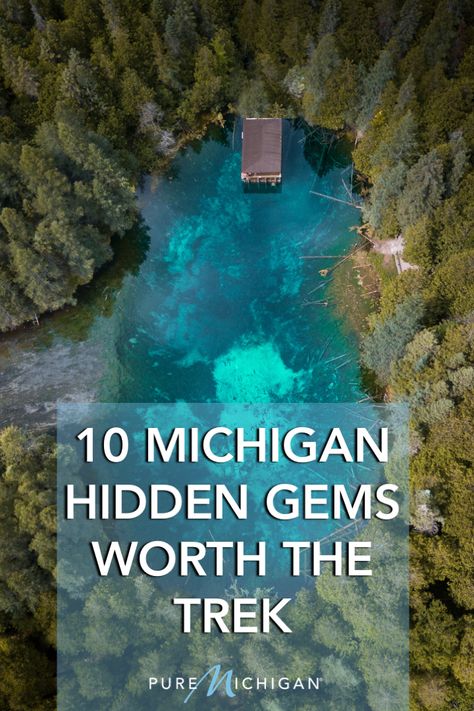 Some of the coolest places in Pure Michigan lie along rural backroads and in the heart of the state’s biggest cities, in the forested getaways of the Upper Peninsula and near the state capitol. These Michigan hidden treasures are often overlooked by travelers in favor of bigger attractions like the Mackinac Bridge or Detroit RiverWalk--but they are no less fascinating and are well worth a detour. Wisconsin, Wanderlust, Indiana, Lakes, Michigan, Michigan Road Trip, Lake Michigan, Traverse City Michigan, Michigan Vacations