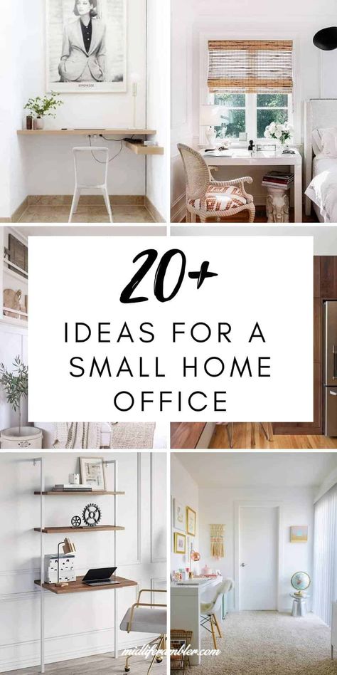 Many people are suddenly realizing they need a space for a home office. If space is already tight, you may be wondering just how to fit in a space for work. Here are 20 small home office ideas that can help you fit a work from home space in your home, no matter how tiny your place is. Decoration, Design, People, Home, Home Office, Home Décor, Interior, Organizing Small Office Space, Organizing Ideas For Office