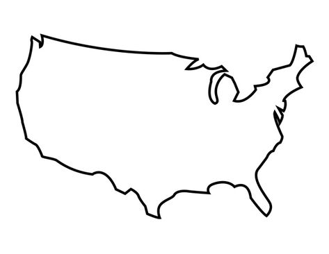Printable United States Outline Crafts, Design, Tattoo, United States Outline, United States Map, State Map, State Outline, America Outline, America Map