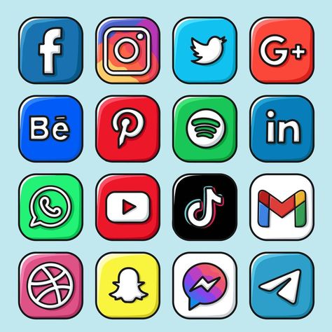 Social Media, Doodle, Apps, Logo Icons, Social Media Icons Vector, Social Media Icons, Media Icon, Social Media Logos, Social Icons