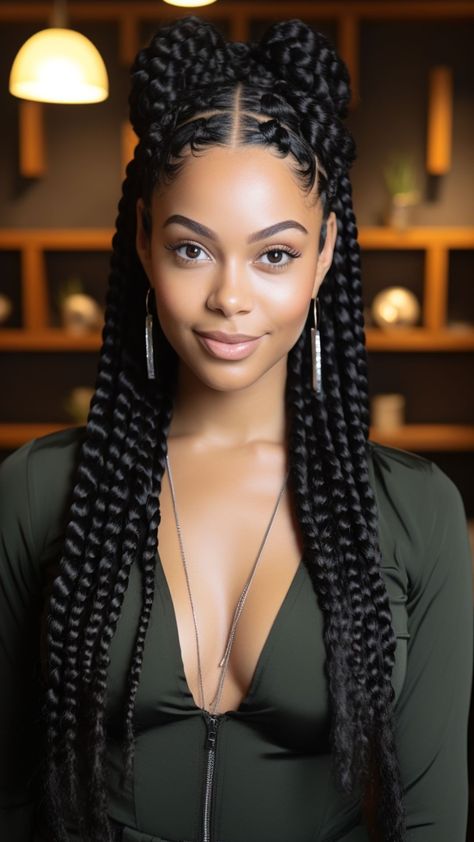 Unleash Your Beauty with 25 Jaw-Dropping Large Knotless Braids Cornrows, Box Braids, Big Box Braids Hairstyles, Jumbo Box Braids Styles, Box Braids Hairstyles For Black Women, Box Braids Styling, Box Braids Hairstyles, Box Braids Updo, Braids With Curls