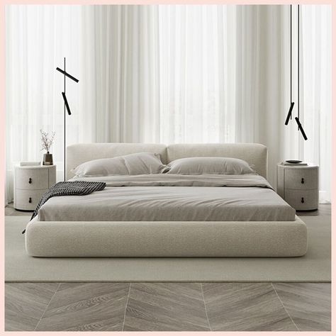 [Ad] Material Wool Loop Fleece Fabric High-Density And High Rebound High-Quality Sponge Filling New Zealand Pine Solid Wood Inner Frame Reference Dimensions Width175Cm Length: 232Cm Height: 85Cm Recommend Mattress Size Queen Size:153Cm203Cm (Mattress Is Not Included) #modernluxurybedroombedframes King Bed Frame Low To Ground, Wood Bed With Headboard, Queen Bed Frame Fabric, King Bed Low To Ground, Bed Frame Elegant, King Fabric Headboards, Bed Frames Minimalist, King Size Bed Master Bedrooms Minimalist, King Bed Low Headboard