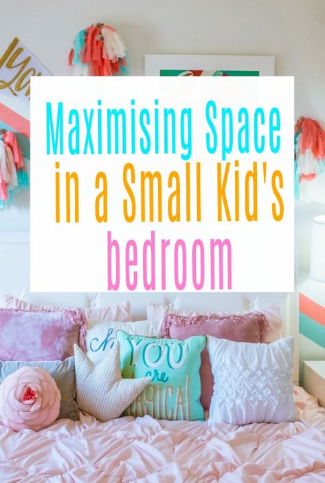 How to decorate and maximise space in a small kid's bedroom and make it look amazing and much bigger  #childsbedroom #kidsbedroom #bedroom  #childrensbedroom Diy, Decoration, Kids Bedroom Storage, Small Toddler Bedroom, Toddler Bedroom Organization, Kids Bedroom Organization, Kids Rooms Shared, Small Bedroom Ideas For Kids, Tween Bedroom