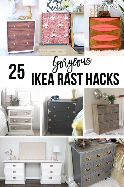 Genius Ikea Rast hacks you can't miss! The perfect ideas to make the unfinished Ikea rast nightstand your own! #AnikasDIYLife #ikeahacks #furnituremakeover #ikea #rast #diy #homedecor Ikea, Ikea Hacks, Ikea Nightstand Hack, Ikea Furniture Hacks, Ikea Desk Hack, Diy Ikea Hacks, Ikea Nightstand, Ikea Rast Nightstand, Ikea Hack