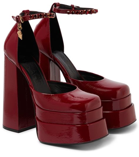 Versace, High Heels, Shoes, Pumps, Shoes Heels, Patent Leather, Pump Shoes, High Platform Shoes, Block Heels