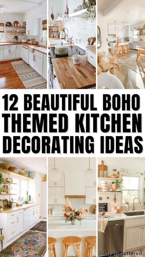 12 Beautiful Boho-Themed Kitchen Decorating Ideas Home Décor, Decoration, Boho, Kitchen Themes, Kitchen Decor Themes, Kitchen Decor Modern, Eclectic Kitchen Decor, Eclectic Kitchen, Kitchen Decor