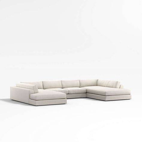 Oceanside 3-Piece Double Bumper Sectional | Crate & Barrel Sofas, Design, Large Sectional Sofa, Seater Sofa, Deep Sectional Sofa, Double Chaise Sectional, Sectional Sofa, Sectional Couch, White Sectional Sofa