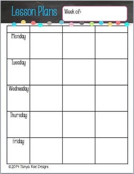 FREE Weekly Lesson Plan Pages - Chalkboard & Brights Diy, Organisation, Pre K, Free Teacher Lesson Plans, Weekly Lesson Plan Template, Teacher Planner Free, Teacher Lesson Plans, Editable Lesson Plan Template, Lesson Planner