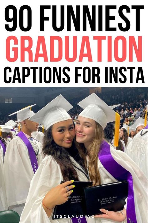 Graduation Instagram posts are super important to my friends and I, and I can tell you these funny graduation quotes are the BEST. We will be using some of these graduation captions for sure. Graduation Funny, High School Graduation, College Graduation Parties, High School Graduation Party, Boys High School Graduation Party, College Graduation, Graduation Post, High School Games, High School Diy