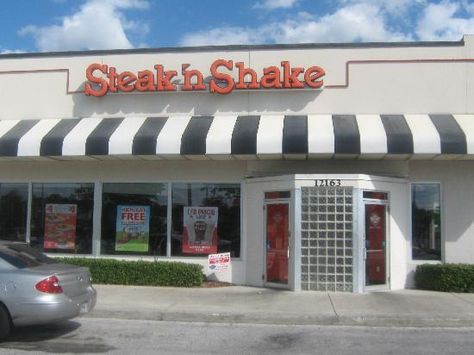 Steak 'N Shake! Their burgers and shakes are sooooo yummy! Florida, Colonial, Orlando Florida, Orlando, Atlanta, Vintage, Hamburger Restaurant, Fast Food Restaurant, Burgers And Shakes