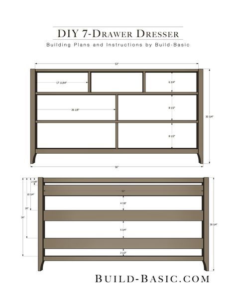 diy-7-drawer-dresser-by-build-basic-pdf-instructions-page-2 Woodworking Plans, Diy Furniture, Diy Furniture Plans, Diy Dresser Build, Diy Dresser Plans, Woodworking Furniture Plans, Woodworking Furniture, Woodworking Projects Diy, Diy Woodworking