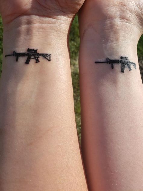 #matchingtattoos #ar15 #tattoosforwomen #tattoos