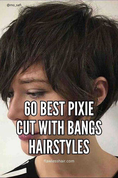 A long pixie cut is a perfect blend of a short pixie cut and a bob haircut. We rounded up the best long pixie cut ideas you must try! Short Hair, Long Pixie, Bob, Shaggy Pixie, Bob Pixie Cut, Shaggy Pixie Cuts, Short Hair Back, Short Hair Long Bangs, Pixie Bob Haircut