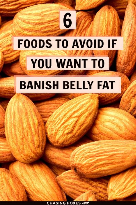 A foodie stock photo with the words “6 Foods To Avoid If You Want To Banish Belly Fat” overlaid on it. Link goes to a post on ChasingFoxes.com.