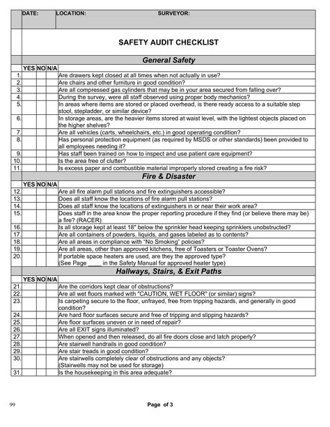 Safety Audit Checklist - How to create a Safety Audit Checklist? Download this Safety Audit Checklist template now! Design, Posters, Fire Safety Checklist, Environment Health And Safety, Hygiene Lessons, Workplace Safety And Health, Office Safety, Safety Audit, Health And Safety Poster