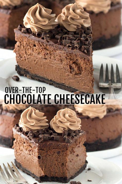 Desserts, Cheesecake Recipes, Dessert, Cheesecakes, Chocolate Desserts, Chocolate Cheesecake Recipes, Chocolate Cheese, Triple Chocolate Cheesecake, Coffee Cheesecake